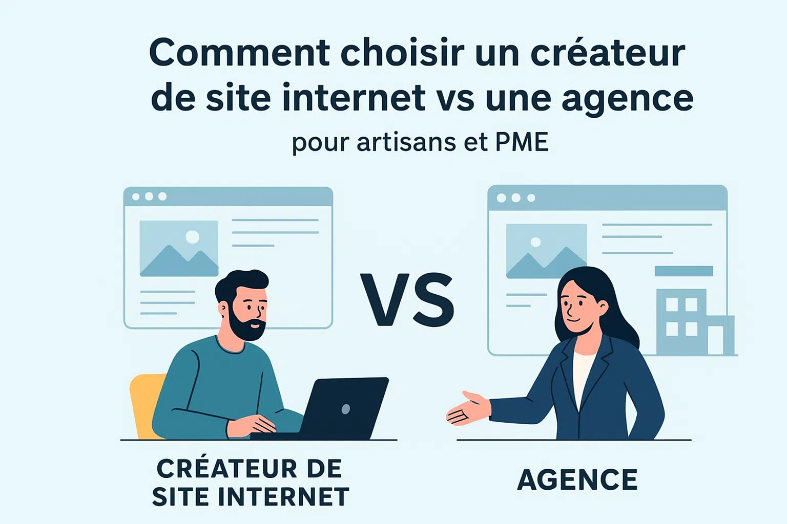 Comparaison entre créateur de site web freelance vs agence web